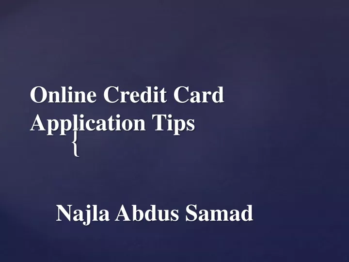 online credit card application tips