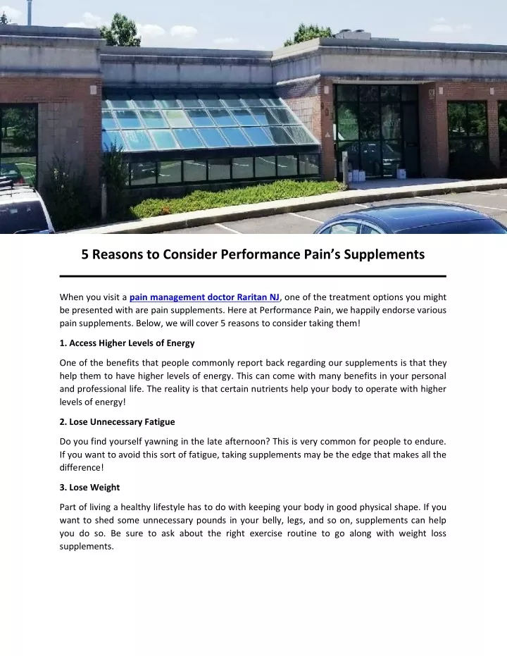 5 reasons to consider performance pain