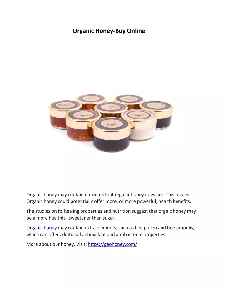 organic honey buy online