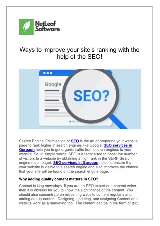 ways to improve your site s ranking with the help