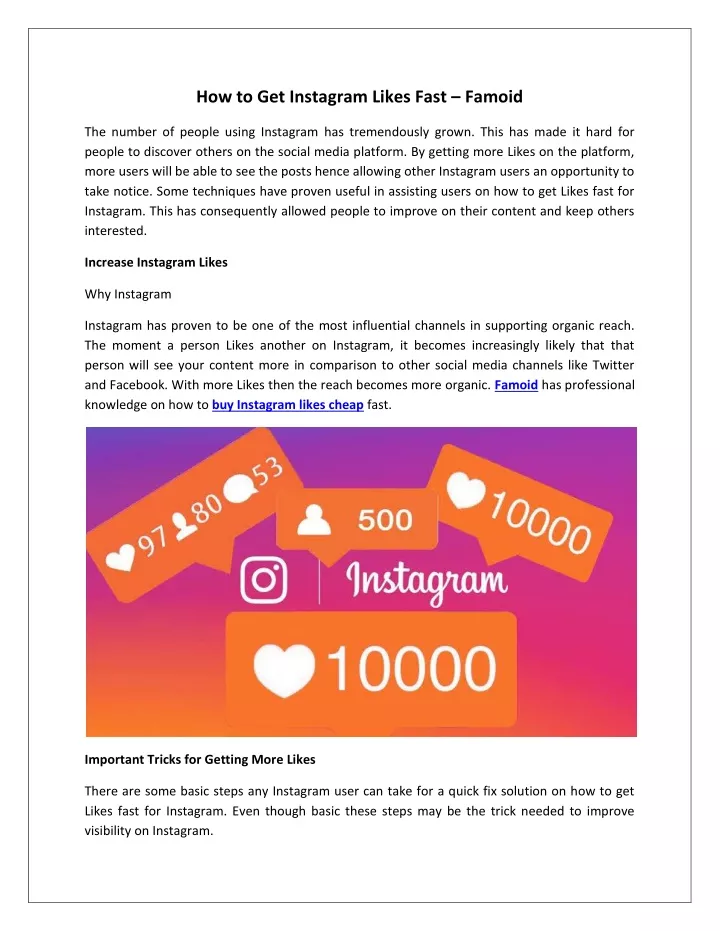 how to get instagram likes fast famoid