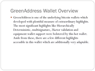 greenaddress wallet overview