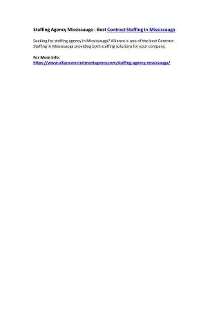 staffing agency mississauga best contract