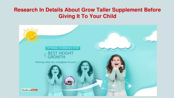 research in details about grow taller supplement