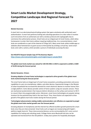 smart locks market development strategy