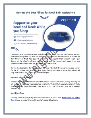 Getting the Best Pillow for Neck Pain Assistance