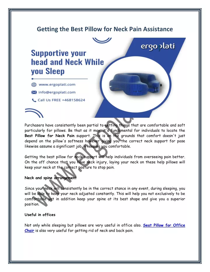 getting the best pillow for neck pain assistance