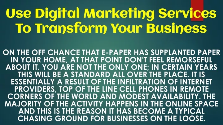 use digital marketing services to transform your business