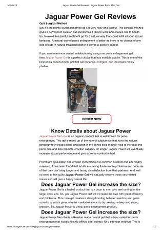 Jaguar Power Gel Reviews