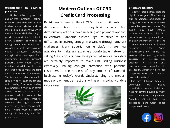 modern outlook of cbd credit card processing