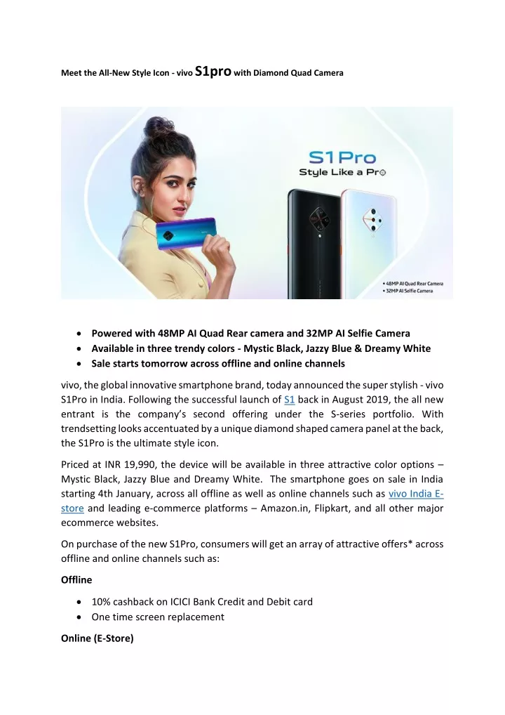 meet the all new style icon vivo s1pro with
