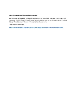 application how to keep your business growing