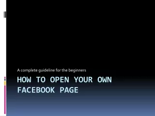 Beginners guideline to create your own Facebook page