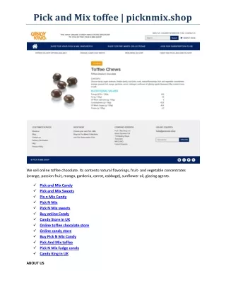 pick and mix toffee picknmix shop