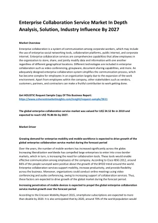 enterprise collaboration service market in depth