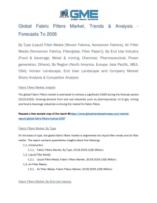 global fabric filters market trends analysis