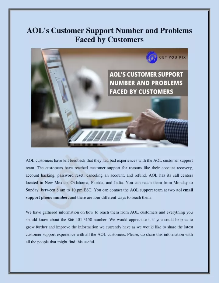 aol s customer support number and problems faced