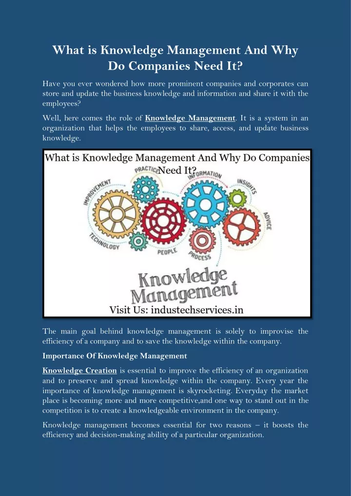 what is knowledge management and why do companies
