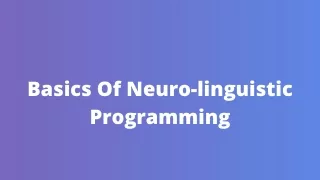 basics of neuro linguistic programming