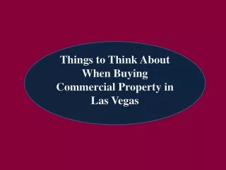 Buying Commercial Property in Las Vegas