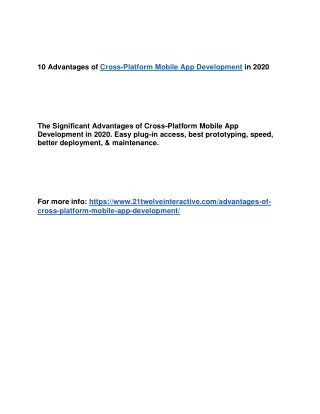 10 advantages of cross platform mobile