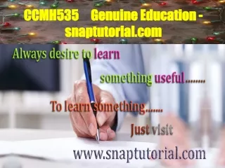 CCMH535     Genuine Education - snaptutorial.com