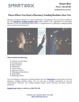 Places Where You Need a Pharmacy Vending Machines Near You