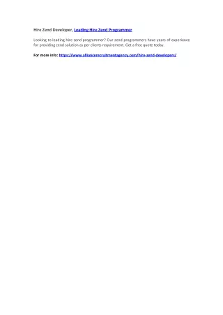 hire zend developer leading hire zend programmer