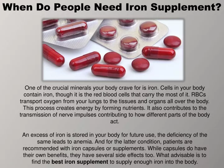 when do people need iron supplement