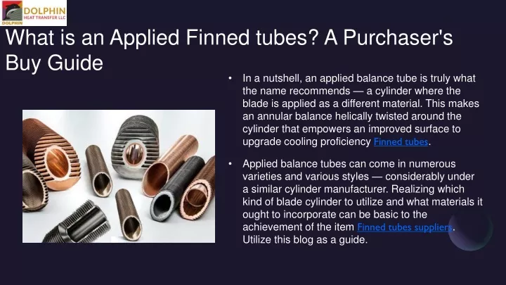 what is an applied finned tubes a purchaser s buy guide