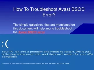 How To Troubleshoot Avast BSOD Error?