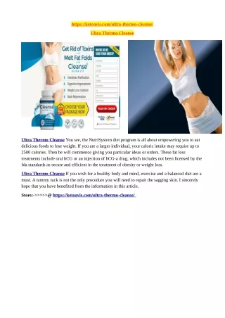 Ultra Thermo Cleanse Where to buy