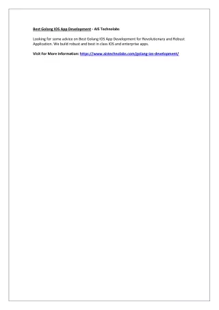 best golang ios app development ais technolabs