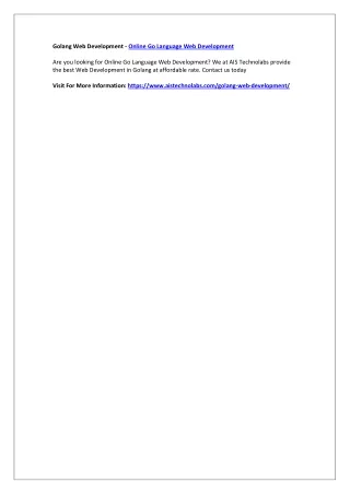 golang web development online go language
