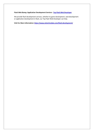 flash web amp application development services