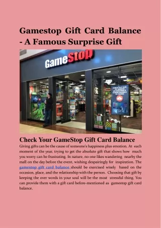 Gamestop Gift Card Balance Check, Gamestop Check Balance