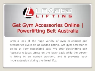 Get Gym Accessories Online | Powerlifting Belt Australia