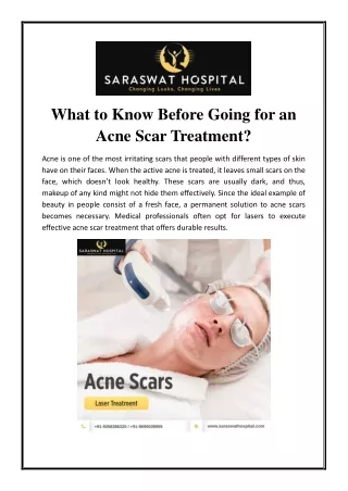 what to know before going for an acne scar