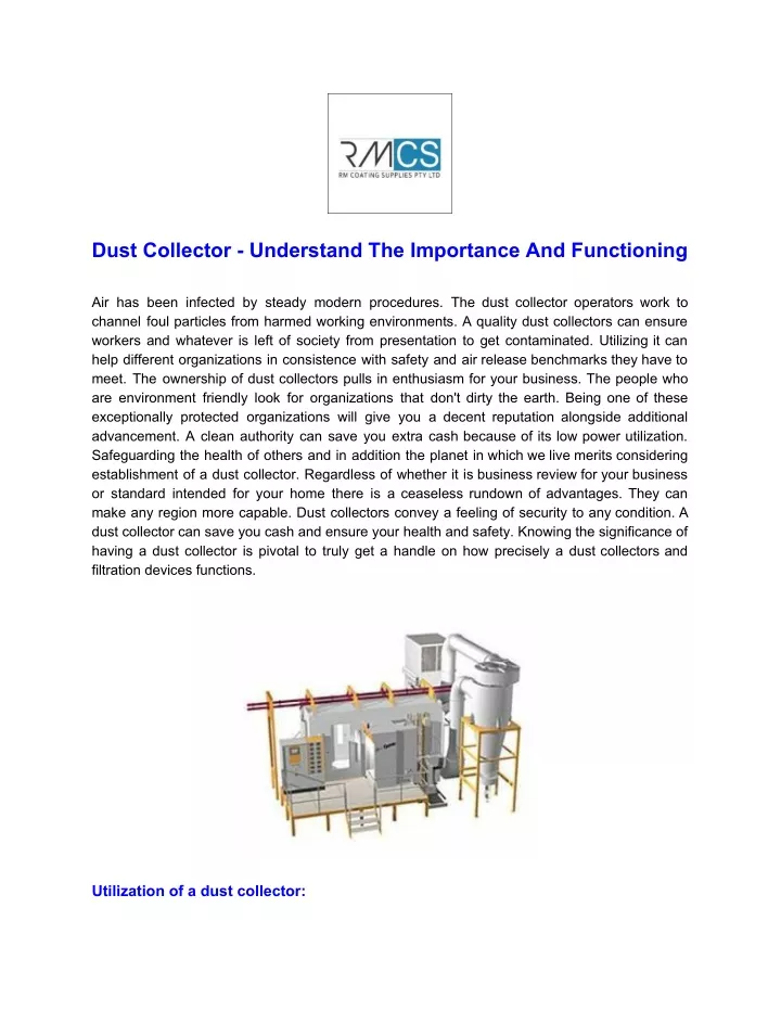 dust collector understand the importance