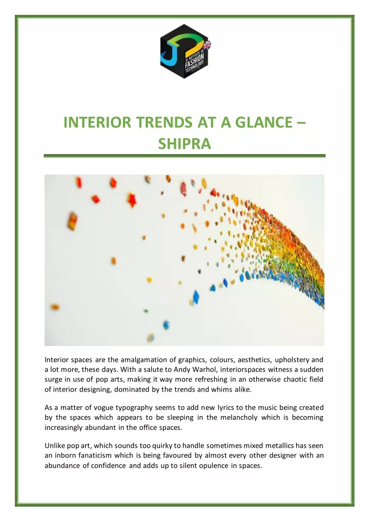 interior trends at a glance shipra
