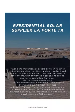 Residential Solar Supplier La Porte TX  | Unrivaled Solar