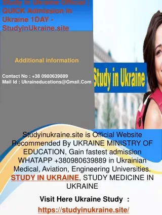 Study In Ukraine Official | QUICK Admission In Ukraine 1DAY - StudyinUkraine.site
