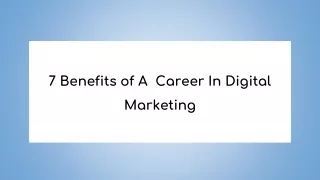Benefits of Digital Marketing Career