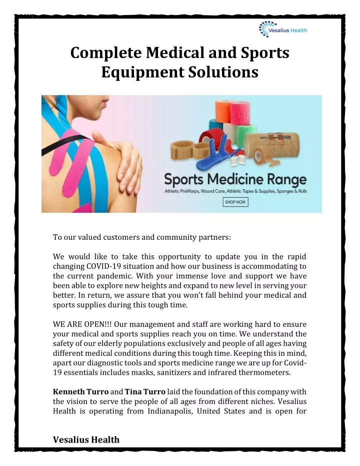 complete medical and sports equipment solutions