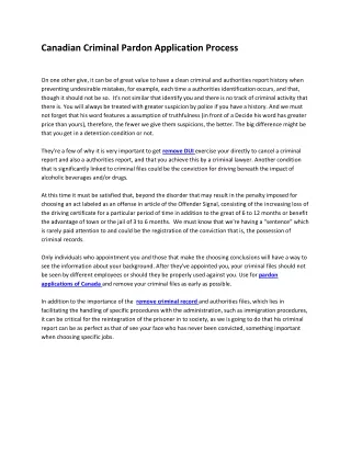 canadian criminal pardon application process