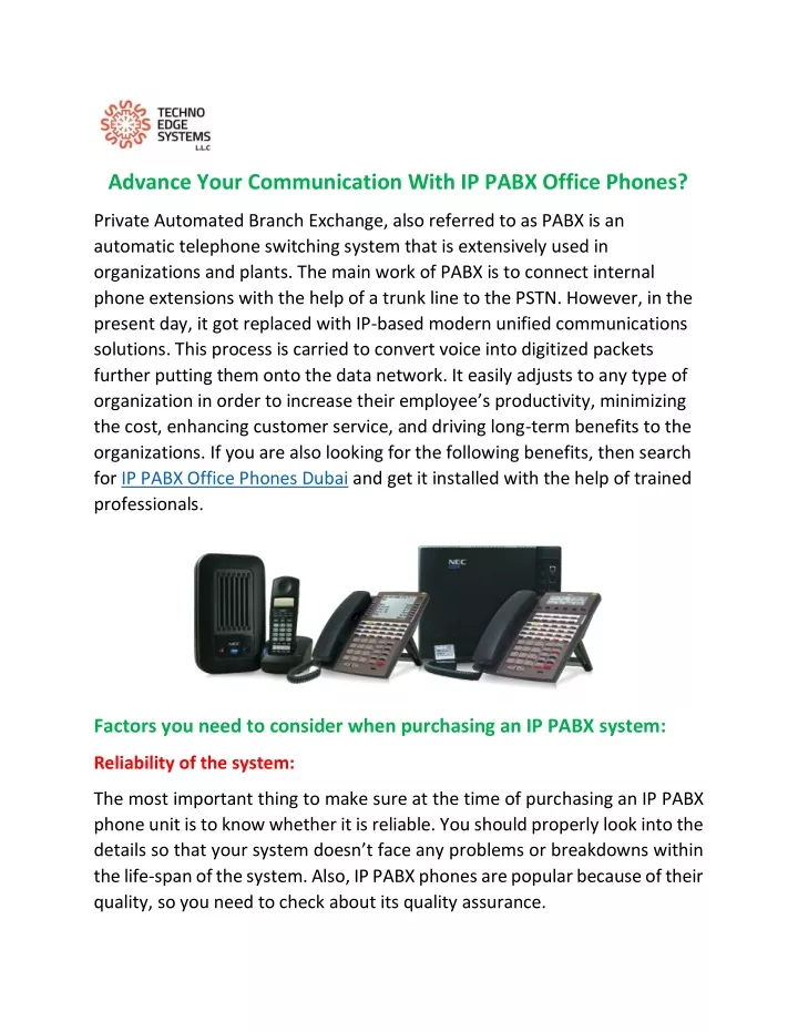 advance your communication with ip pabx office