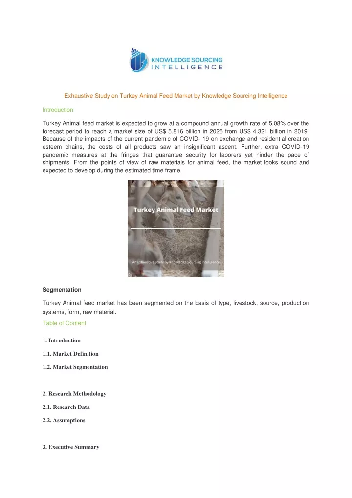 exhaustive study on turkey animal feed market