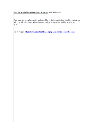 get php code for appointment booking
