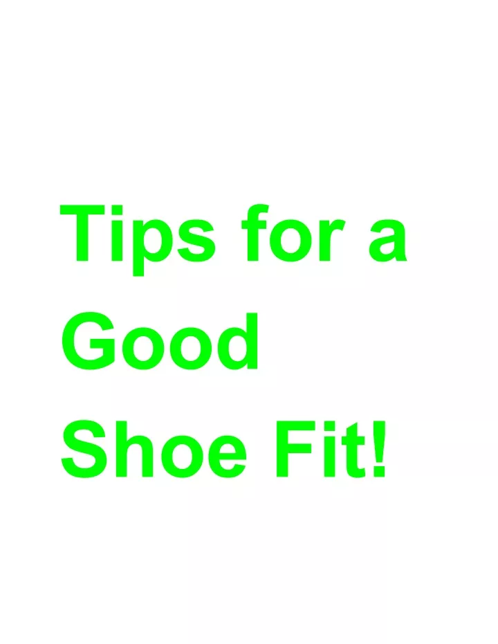 tips for a good shoe fit