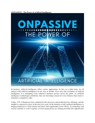 ONPASSIVE - The Power of Artificial Intelligence